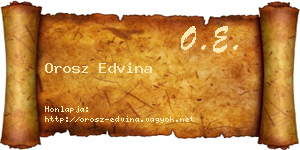 Orosz Edvina névjegykártya